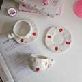 Strawberry Heart Handle Ceramic Mug