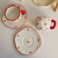 Handmade Heart-Painted Ceramic Mug