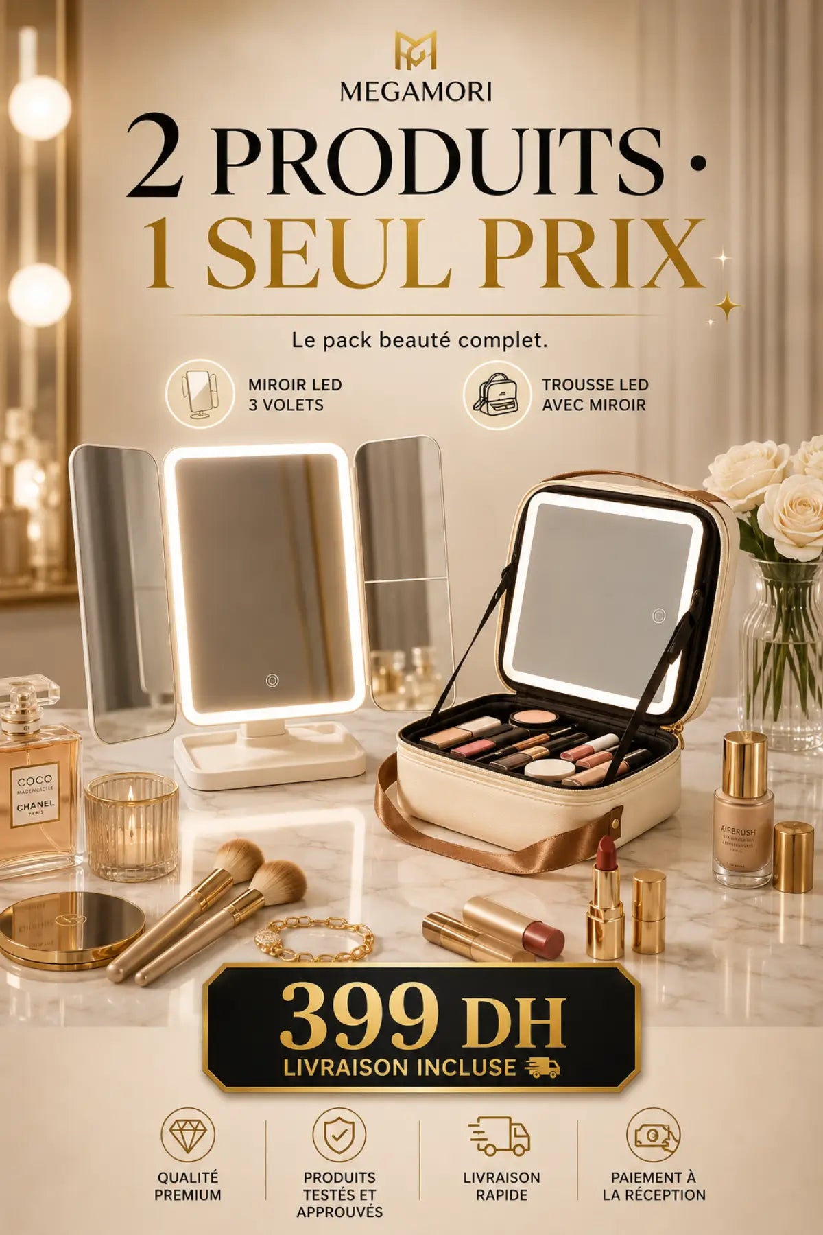 ✨ PACK BEAUTÉ LED PREMIUM – L'ÉLÉGANCE ET LA PERFECTION AU QUOTIDIEN