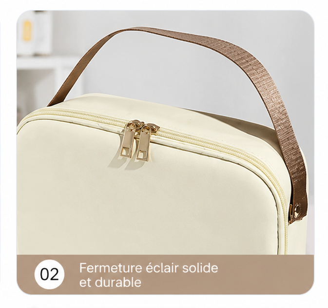 Trousse de Maquillage Intelligente avec Miroir LED – Grande Capacité, Élégante et Portable