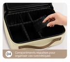 Trousse de Maquillage Intelligente avec Miroir LED – Grande Capacité, Élégante et Portable