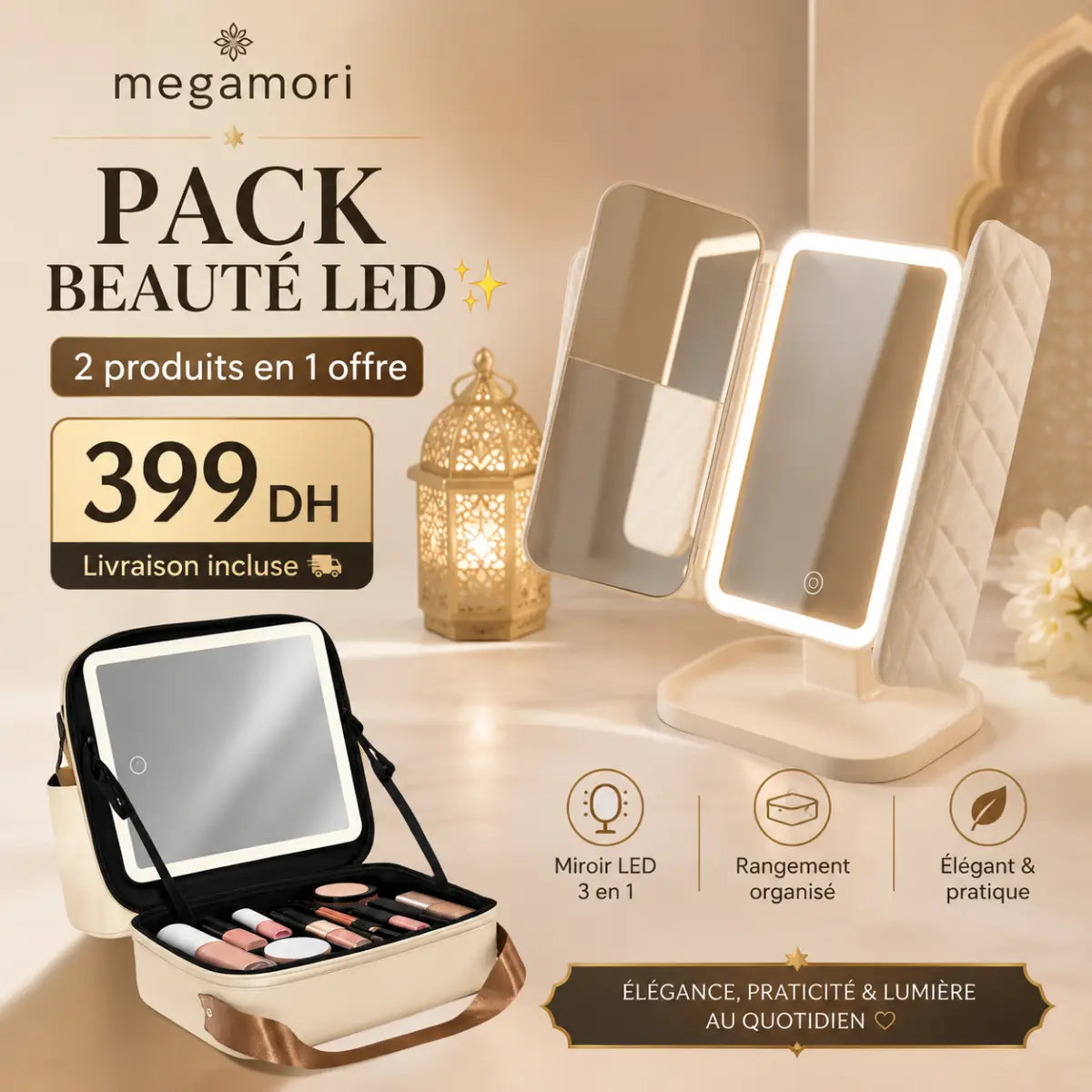 ✨ PACK BEAUTÉ LED PREMIUM – L'ÉLÉGANCE ET LA PERFECTION AU QUOTIDIEN