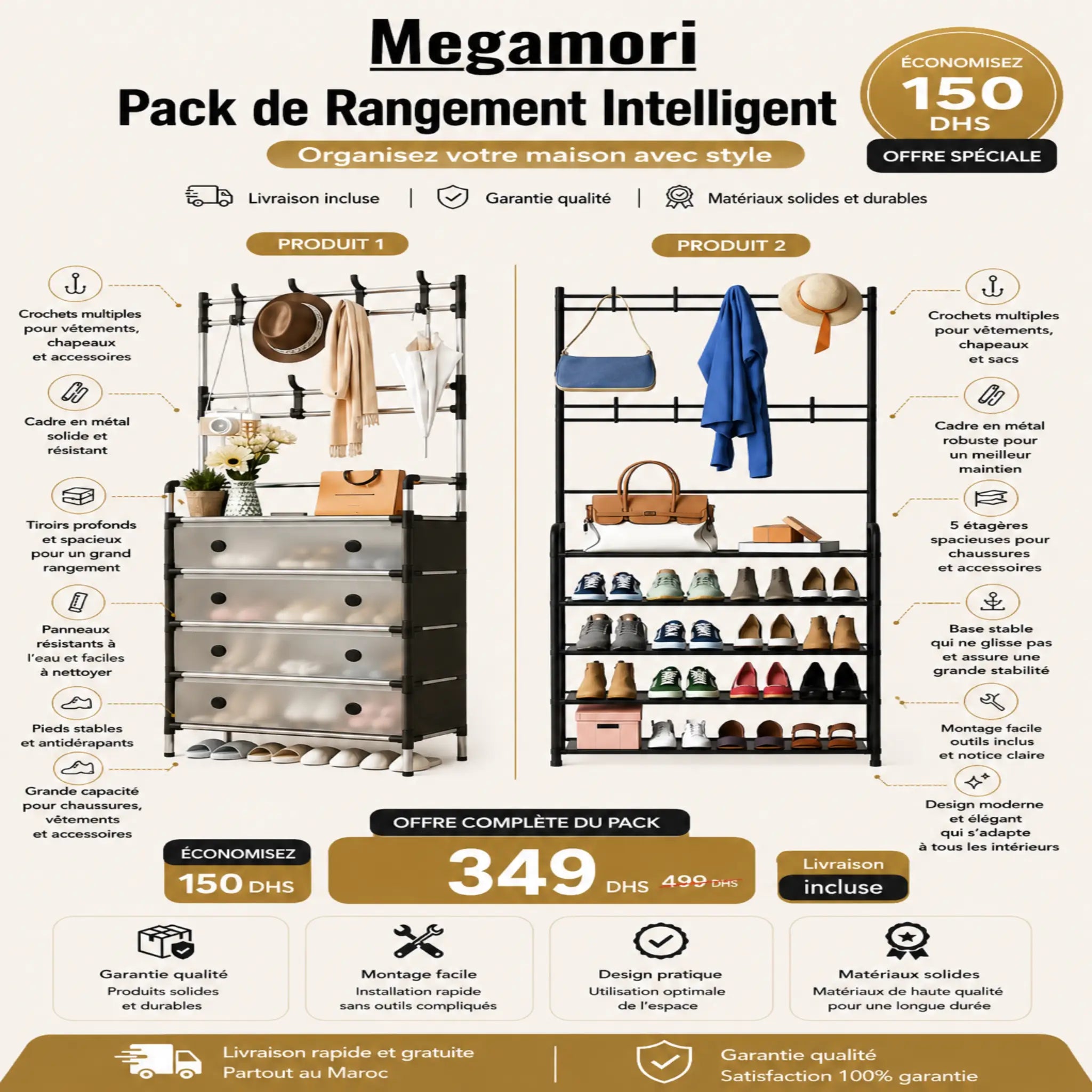 Transformez Votre Maison en Quelques Minutes avec le Pack de Rangement Intelligent 2-en-1