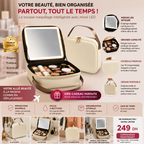 Trousse de Maquillage Intelligente avec Miroir LED – Grande Capacité, Élégante et Portable