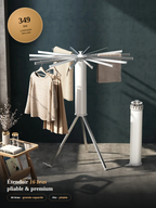 Étendoir à Linge Pliable 16 Bras en Aluminium – Grande Capacité et Gain d'Espace