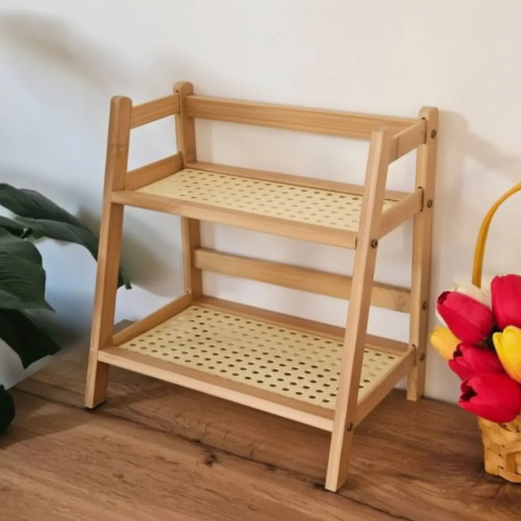 Elegant 3-Tier Wooden Mug Stand – Medium